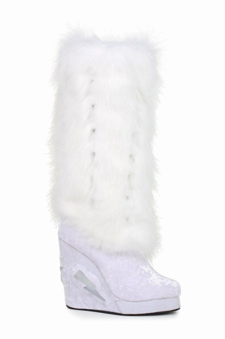 455-HAPPY Light Up Festival Boot | White Velvet