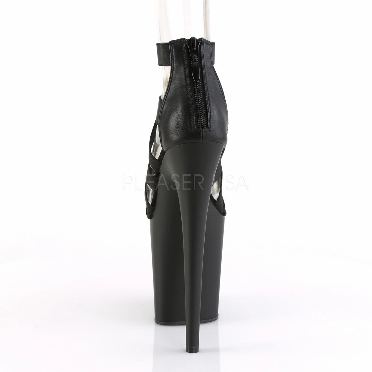 8 Inch Heel FLAMINGO-859 Black Elastic Band