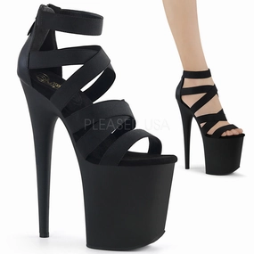 8 Inch Heel FLAMINGO-859 Black Elastic Band