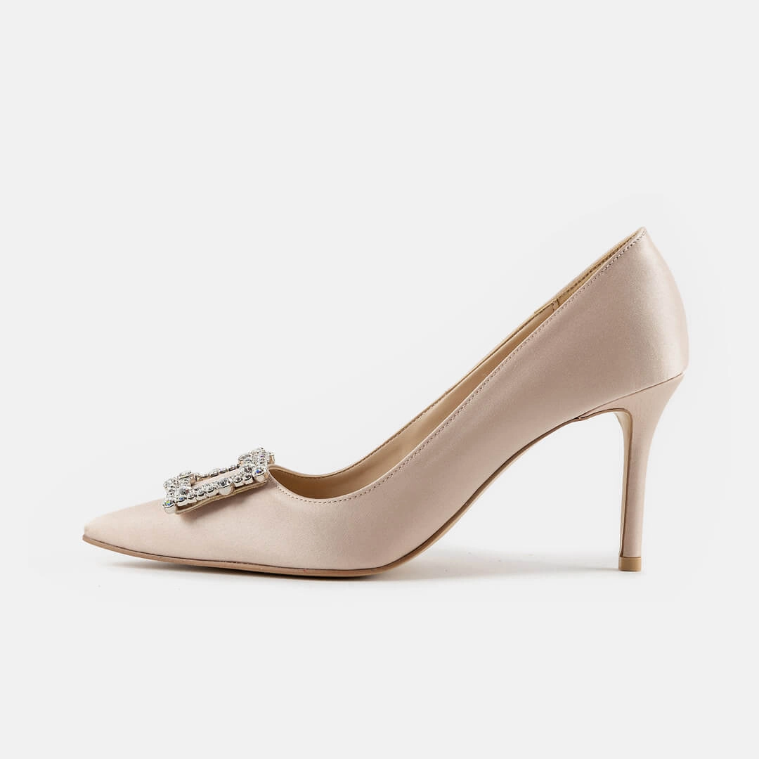 *UK size 1 - MOLLY  - beige, 8cm heels