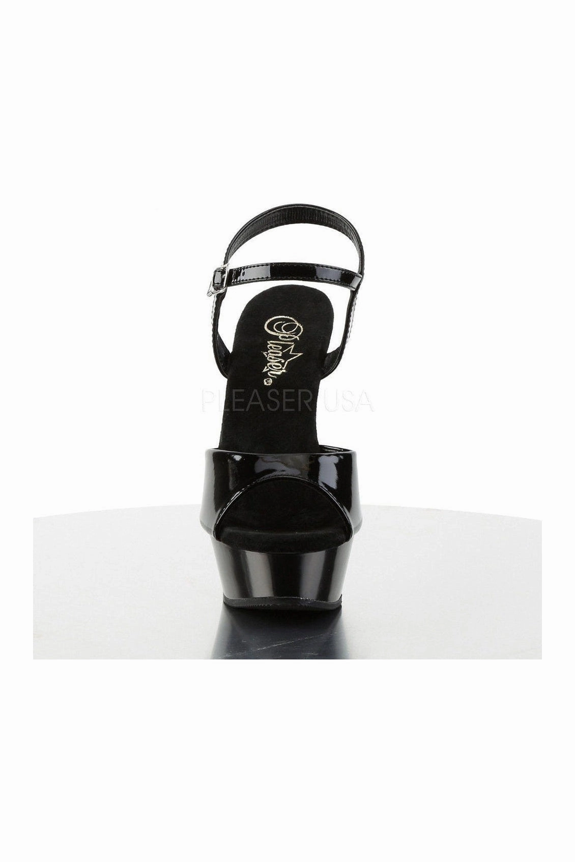 ALLURE-609 Platform Sandal  | Black Patent