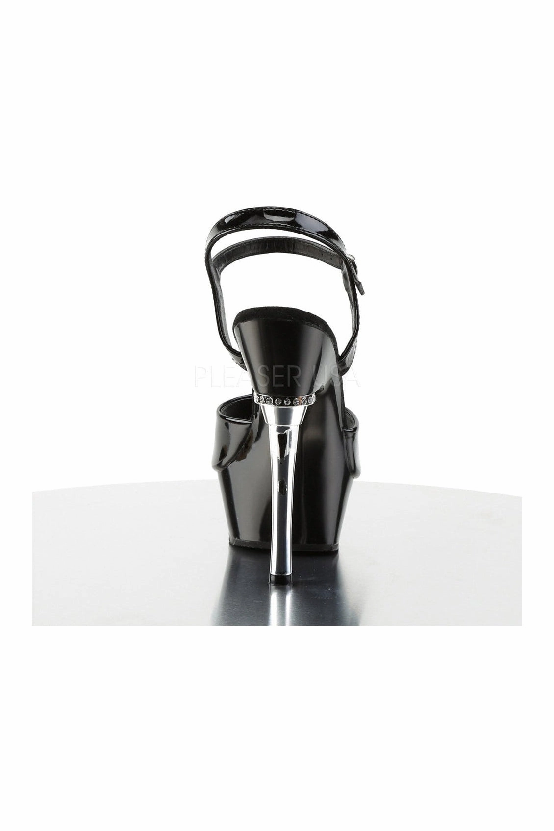 ALLURE-609 Platform Sandal  | Black Patent