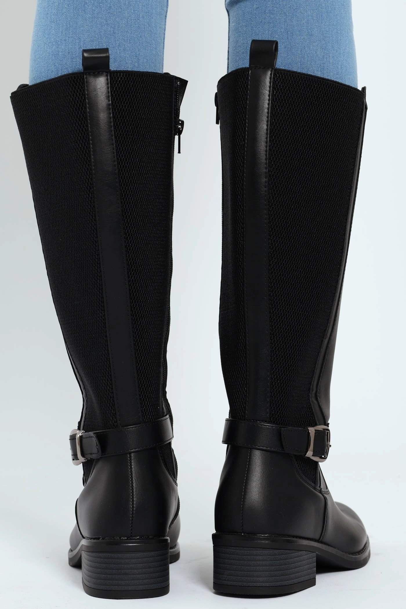 August Long Rider Ankle Buckle Boot - Black