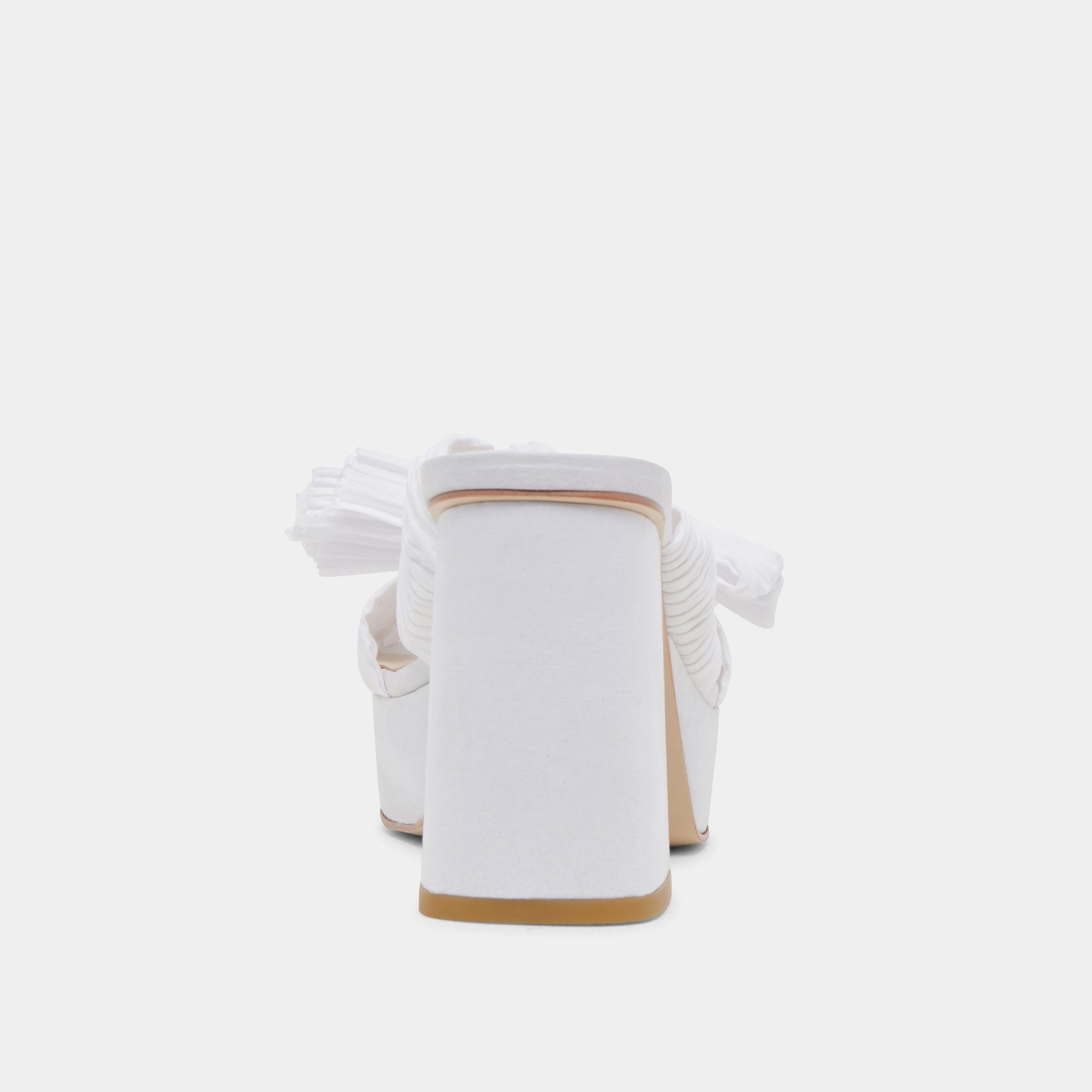 BLARE HEELS WHITE SATIN