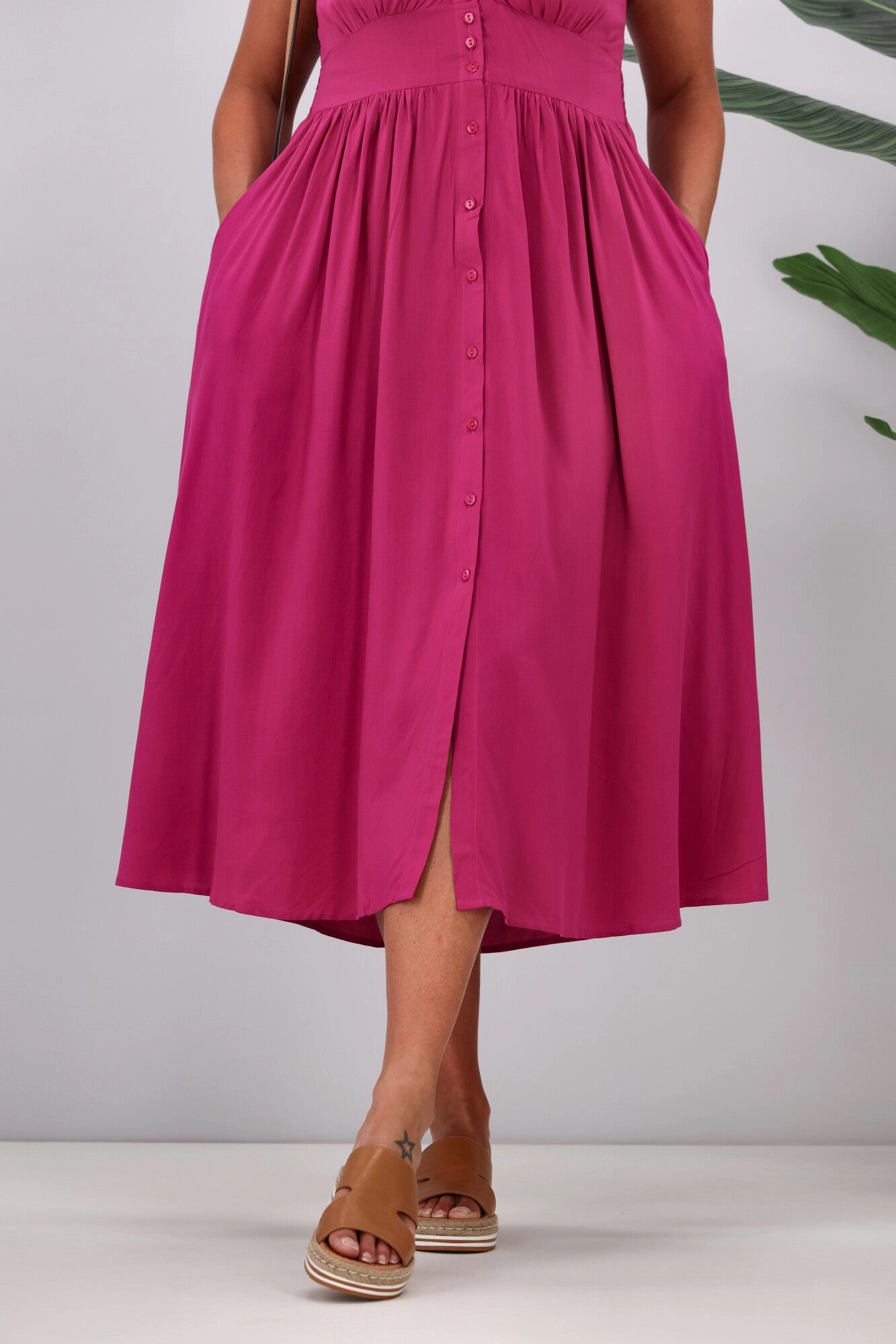 Boho Australia Ridley Dress Magenta