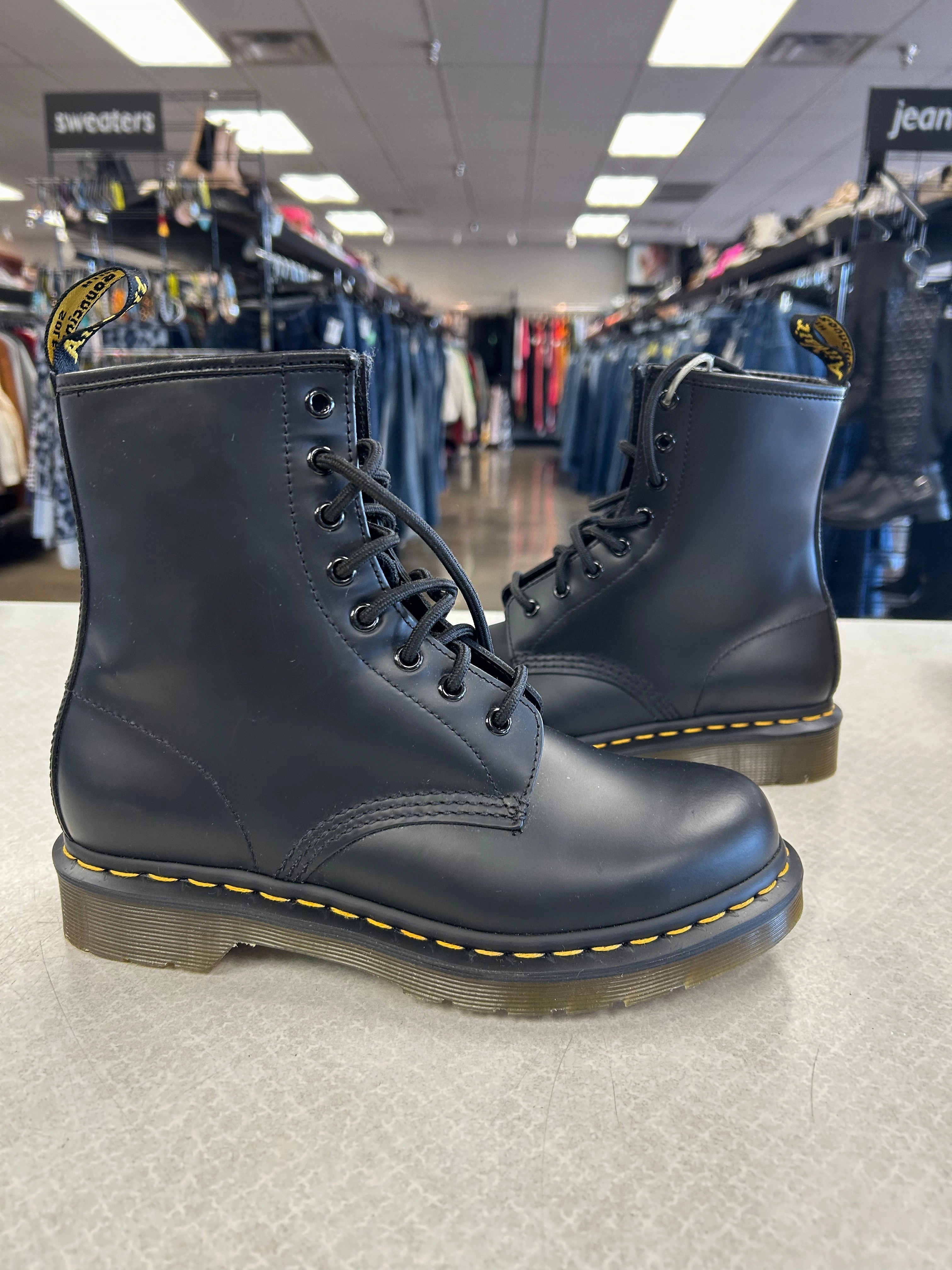 Boots Ankle Flats By Dr Martens In Black, Size:8