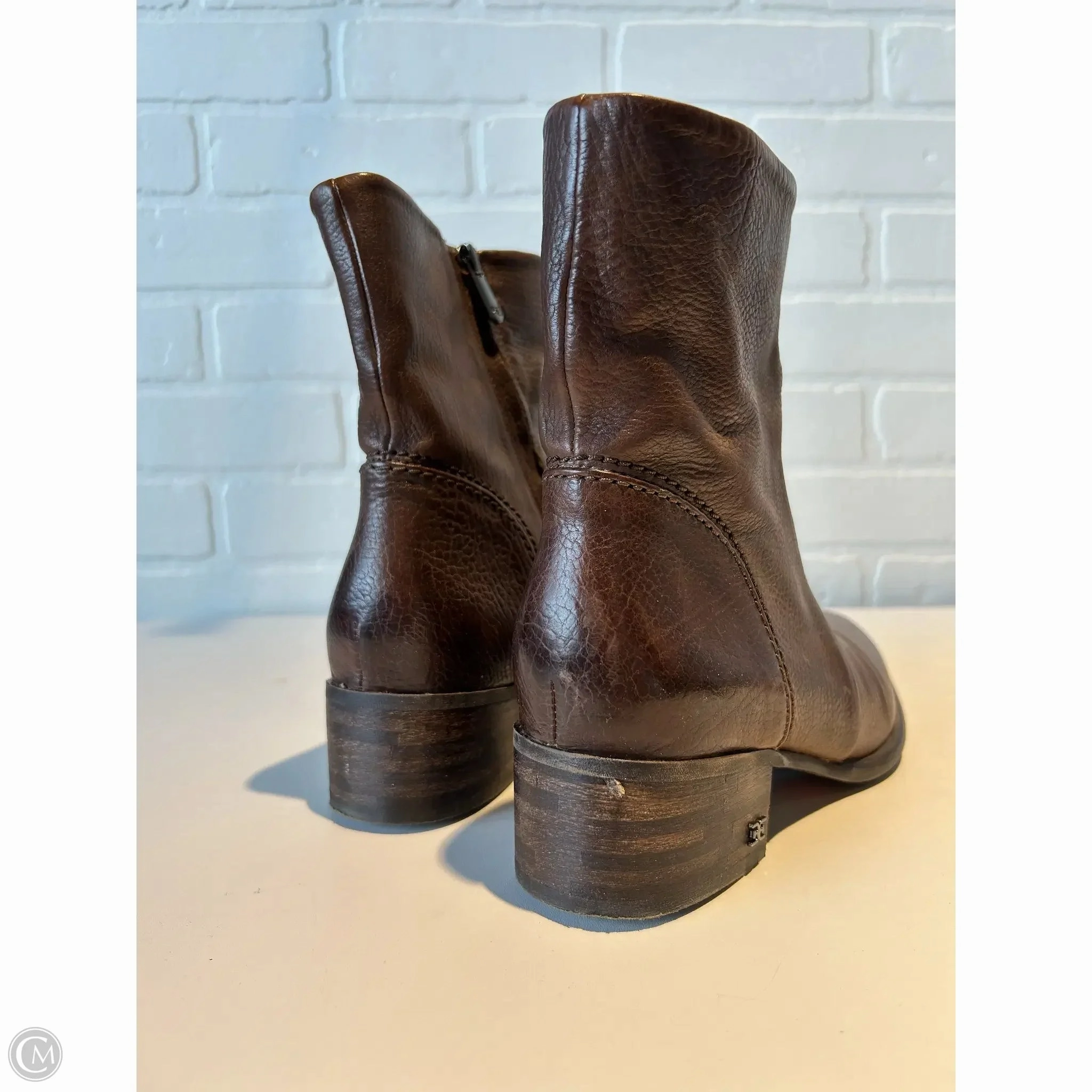 Boots Ankle Flats By Sam Edelman In Brown, Size: 7.5