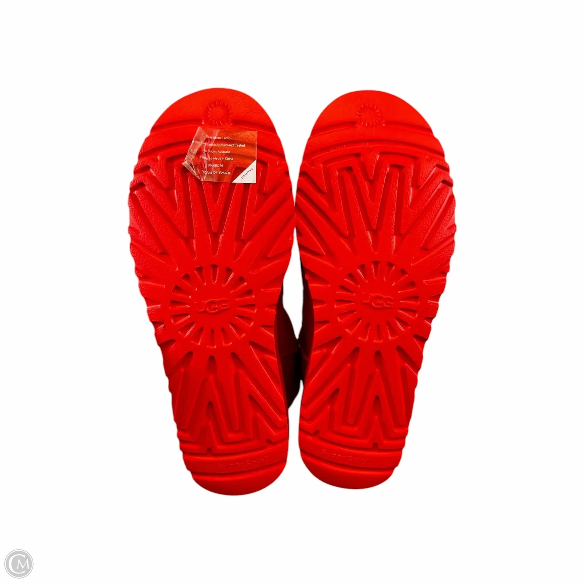 Boots Ankle Flats By Ugg In Red, Size: 10