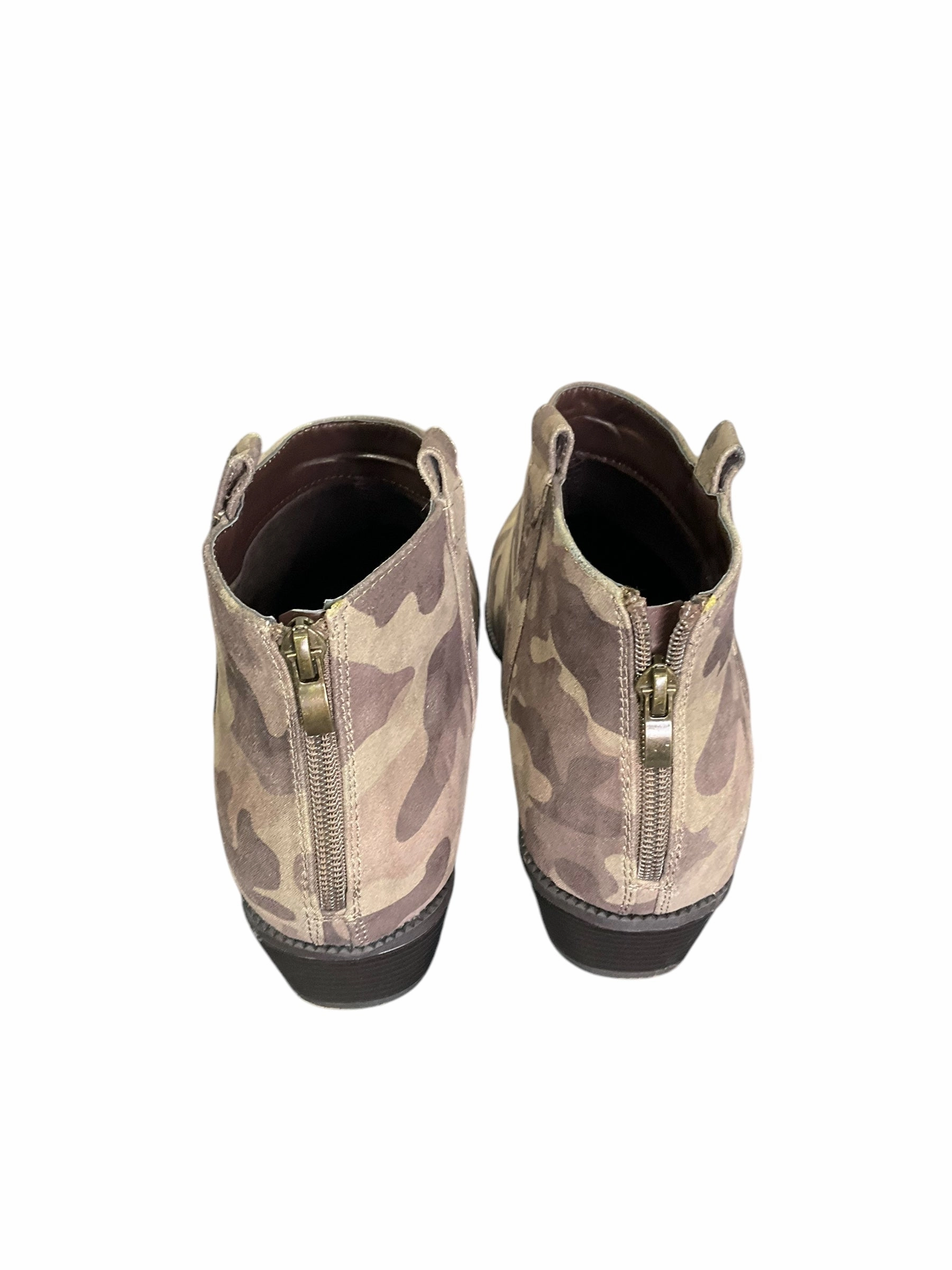Boots Ankle Heels By Cato In Camouflage Print, Size: 10