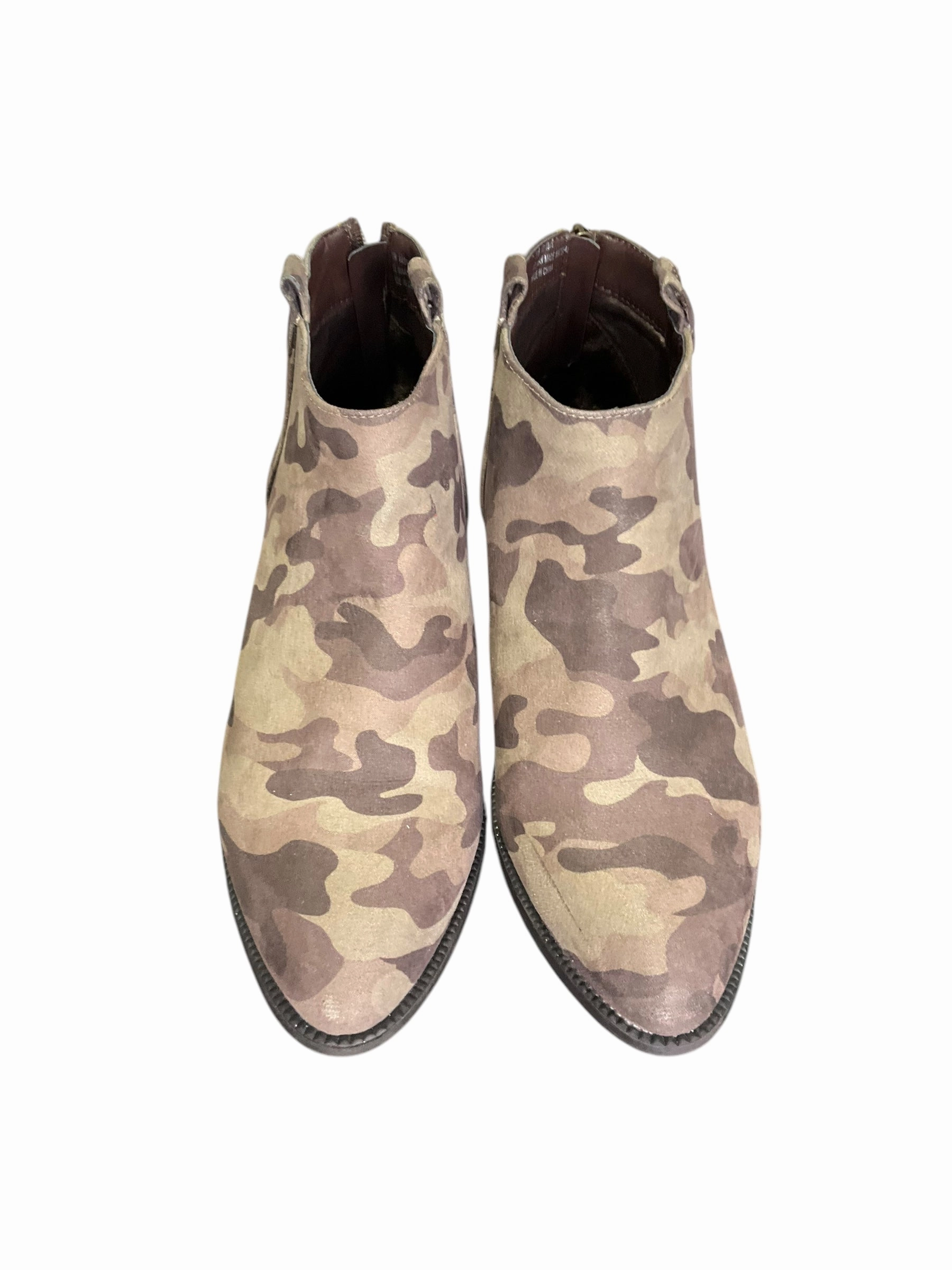 Boots Ankle Heels By Cato In Camouflage Print, Size: 10