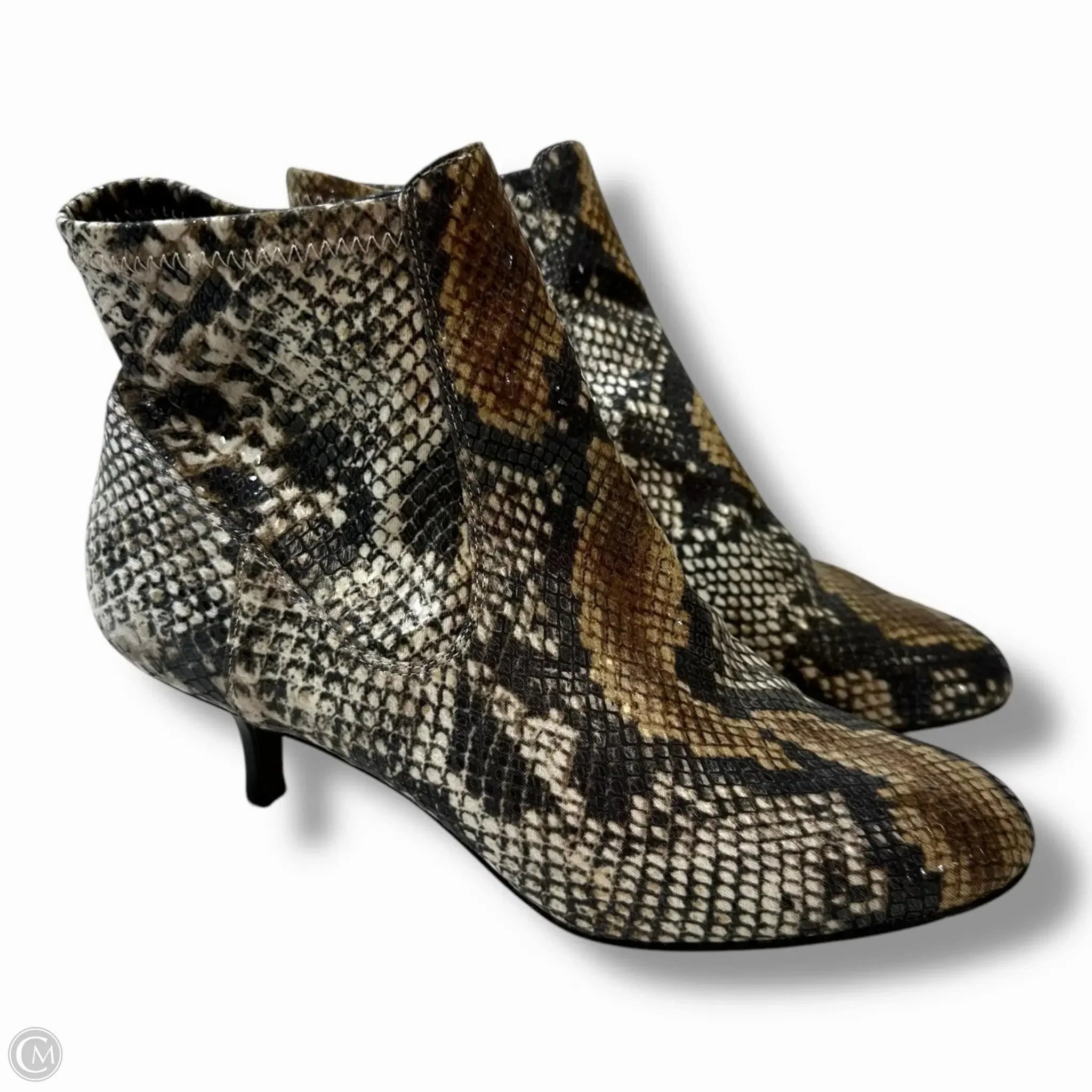 Boots Ankle Heels By Donald Pliner In Snakeskin Print, Size: 8.5