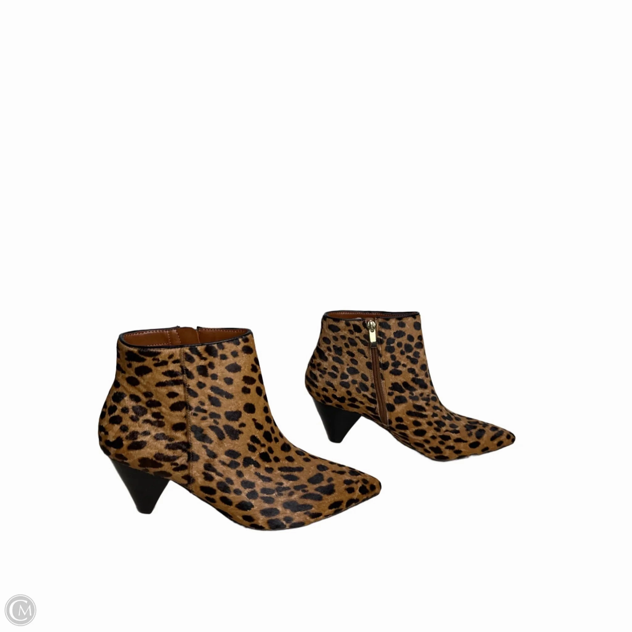 Boots Ankle Heels By Franco Sarto In Leopard Print, Size: 9
