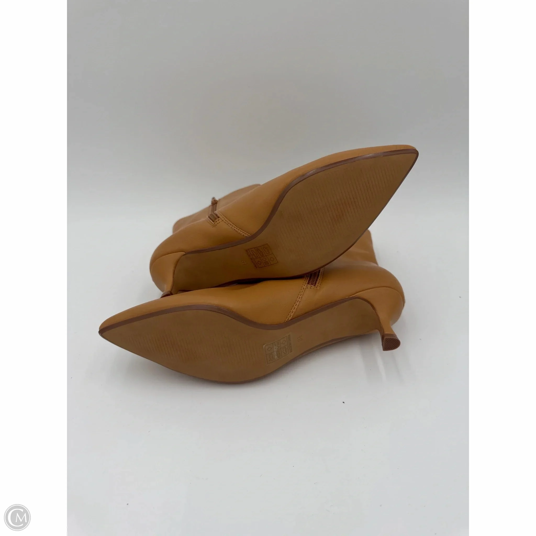 Boots Ankle Heels By Journee In Beige, Size: 8.5
