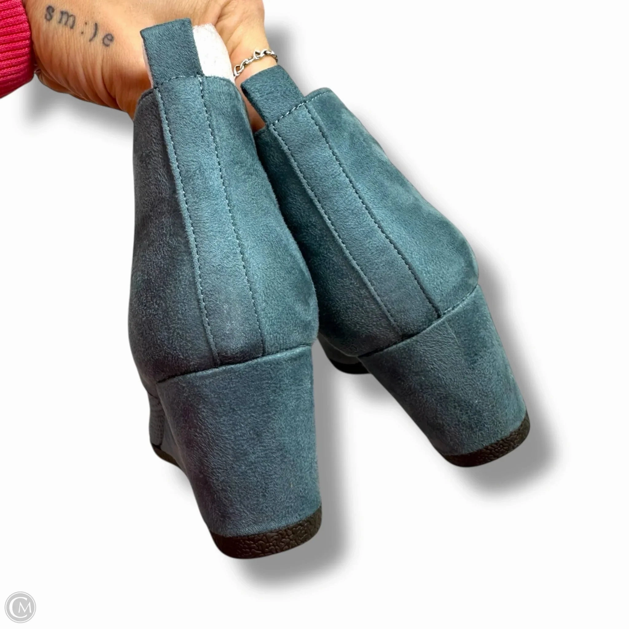 Boots Ankle Heels By Journee In Teal, Size: 7.5