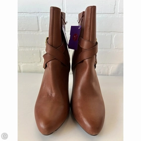 Boots Ankle Heels By Lauren By Ralph Lauren In Brown & Gold, Size: 6