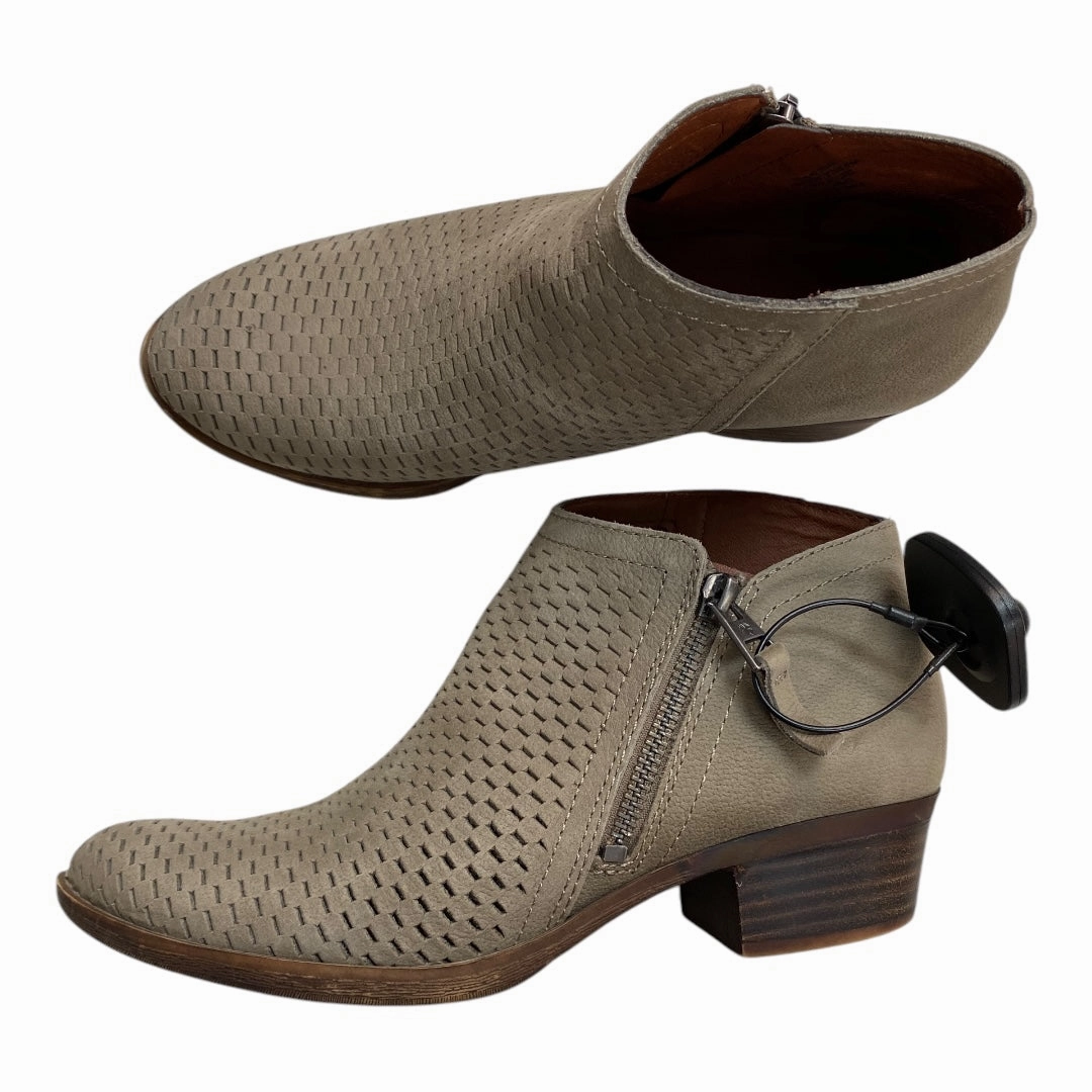 Boots Ankle Heels By Lucky Brand In Taupe, Size: 6.5