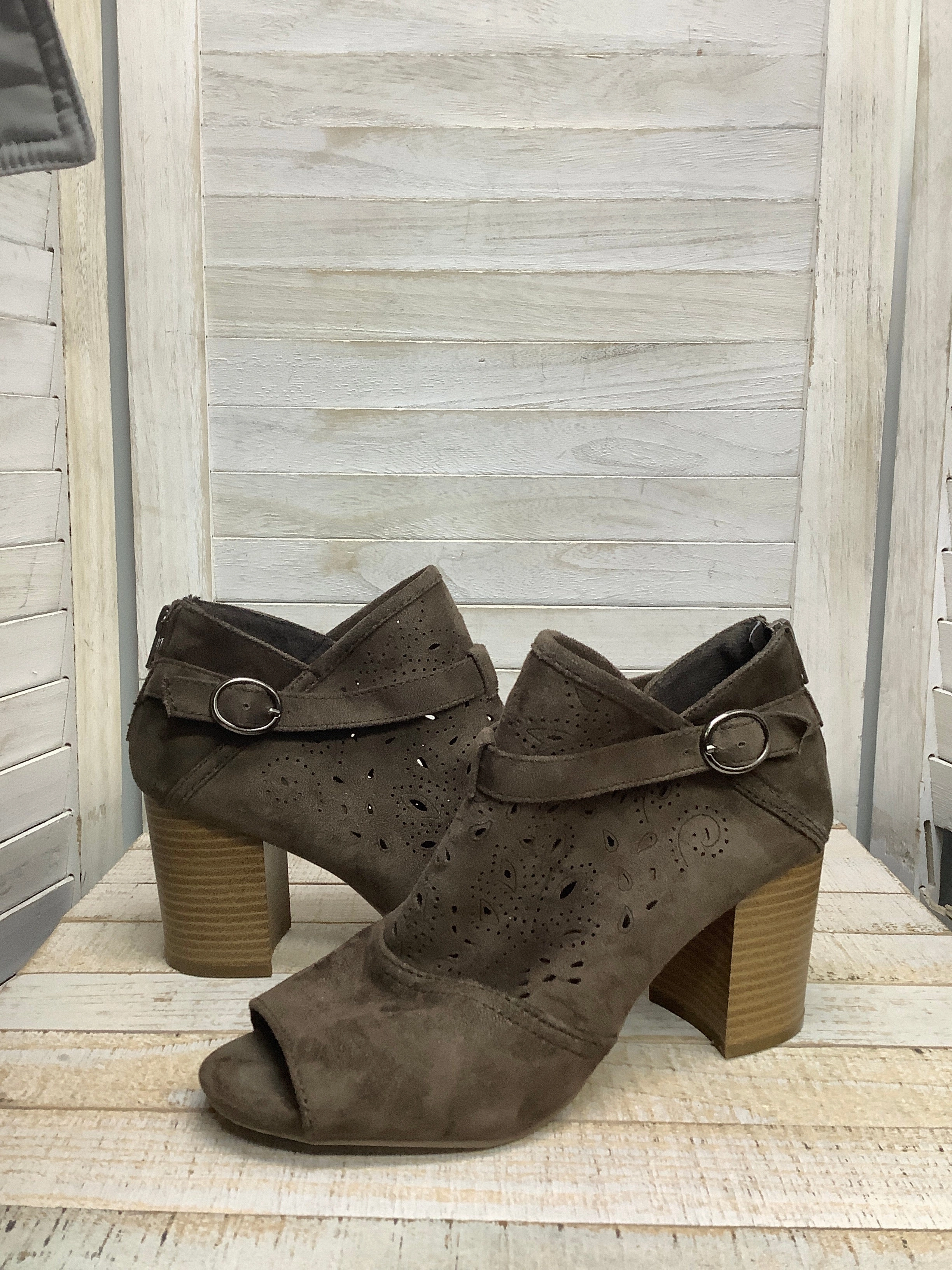 Boots Ankle Heels By So In Brown, Size: 8