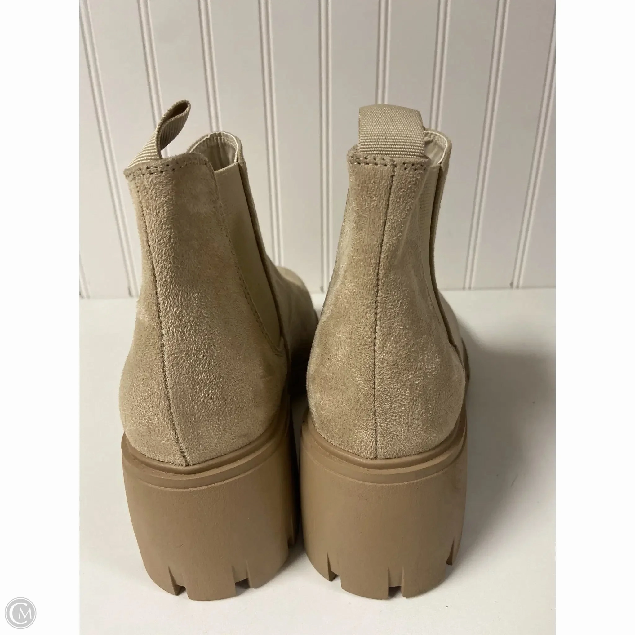 Boots Ankle Heels By Soda In Tan, Size: 10