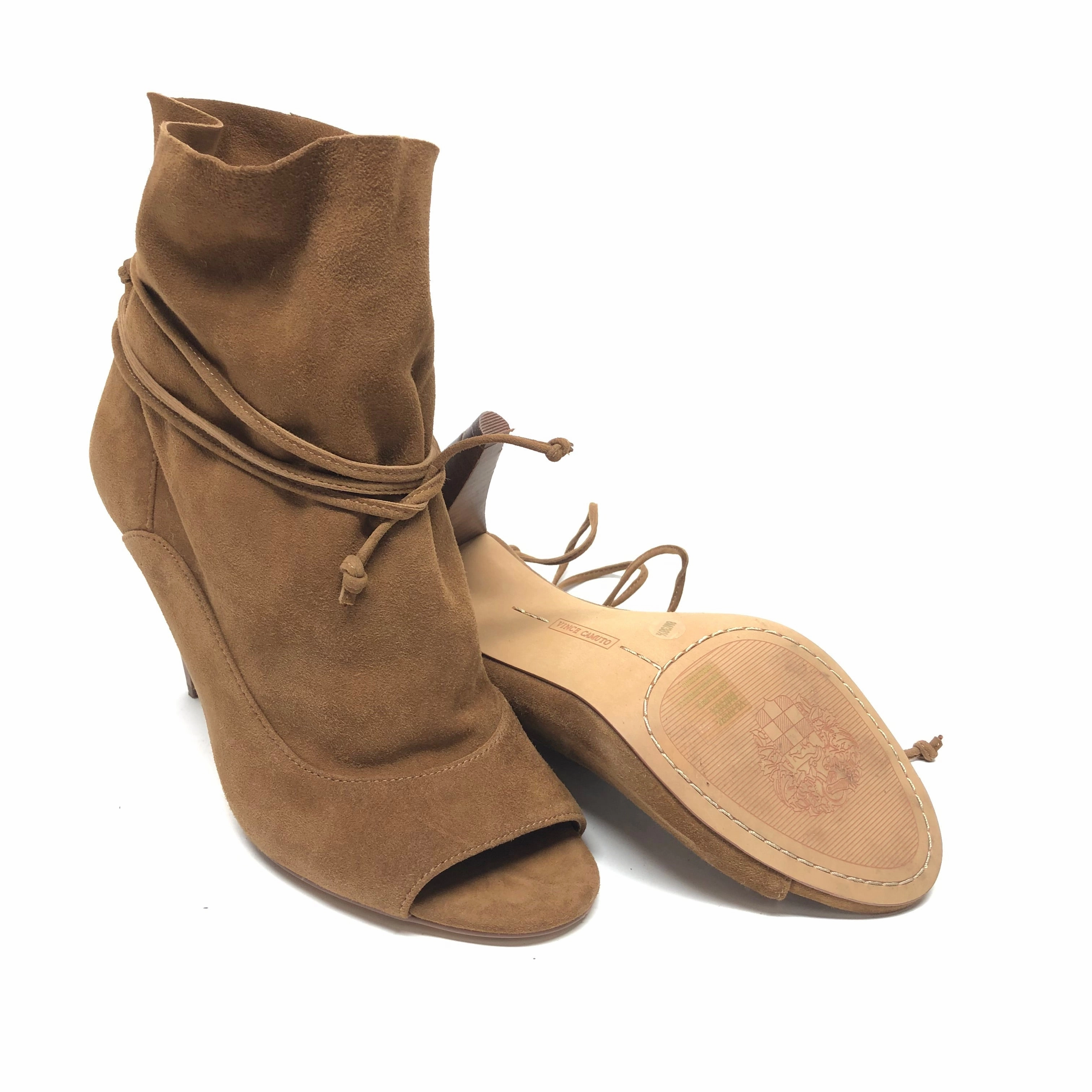 Boots Ankle Heels By Vince Camuto In Brown, Size: 8