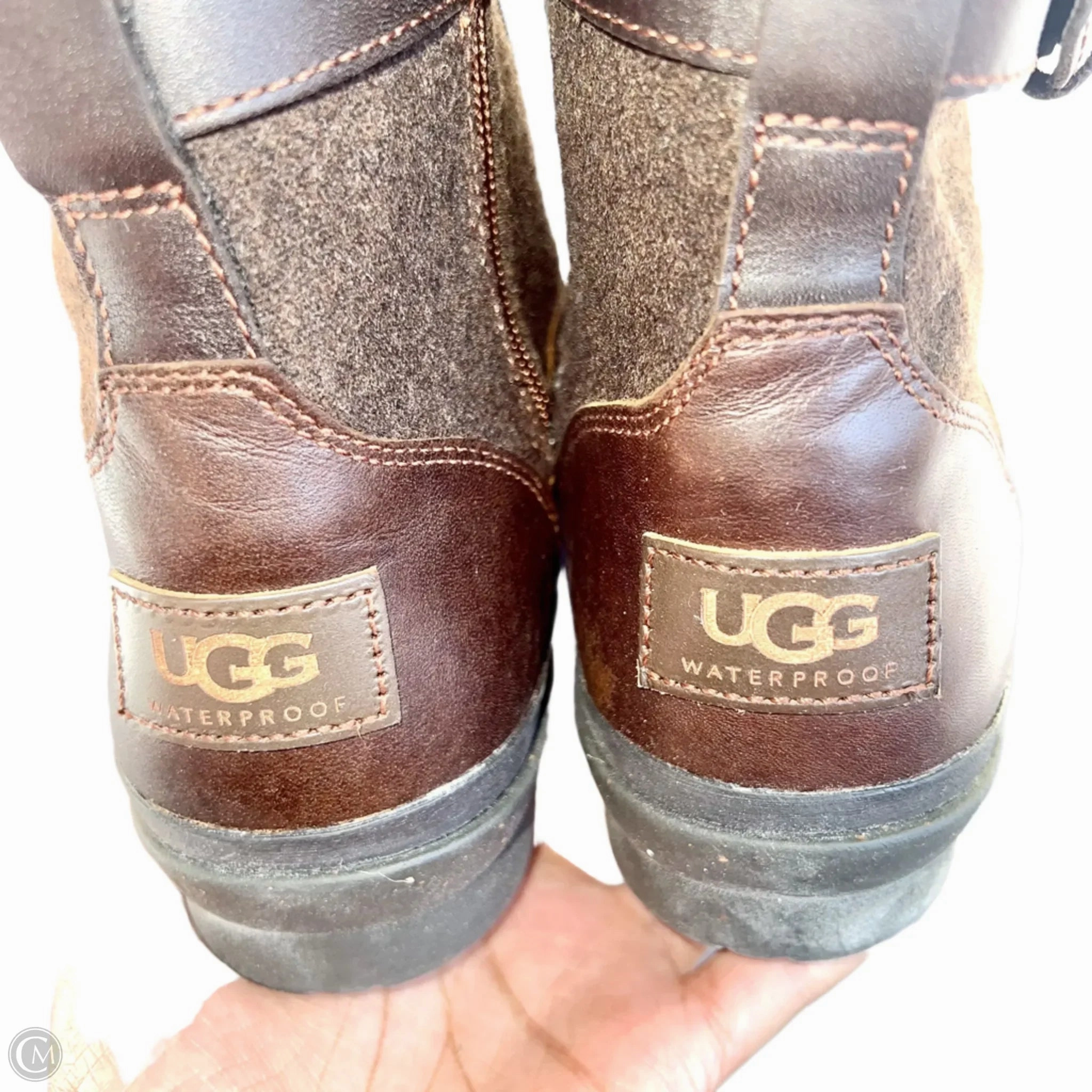 Boots Designer By Ugg In Brown, Size: 6.5