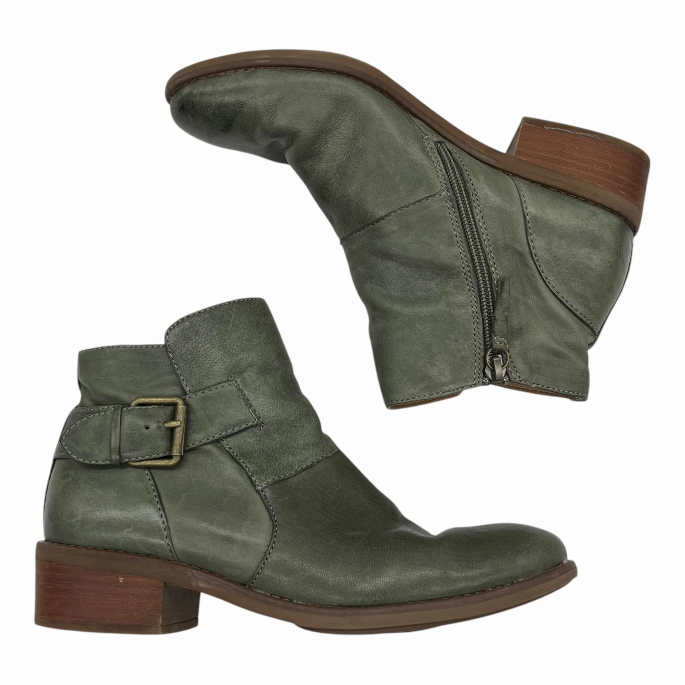 Boots Leather By Comfortiva In Green, Size:7