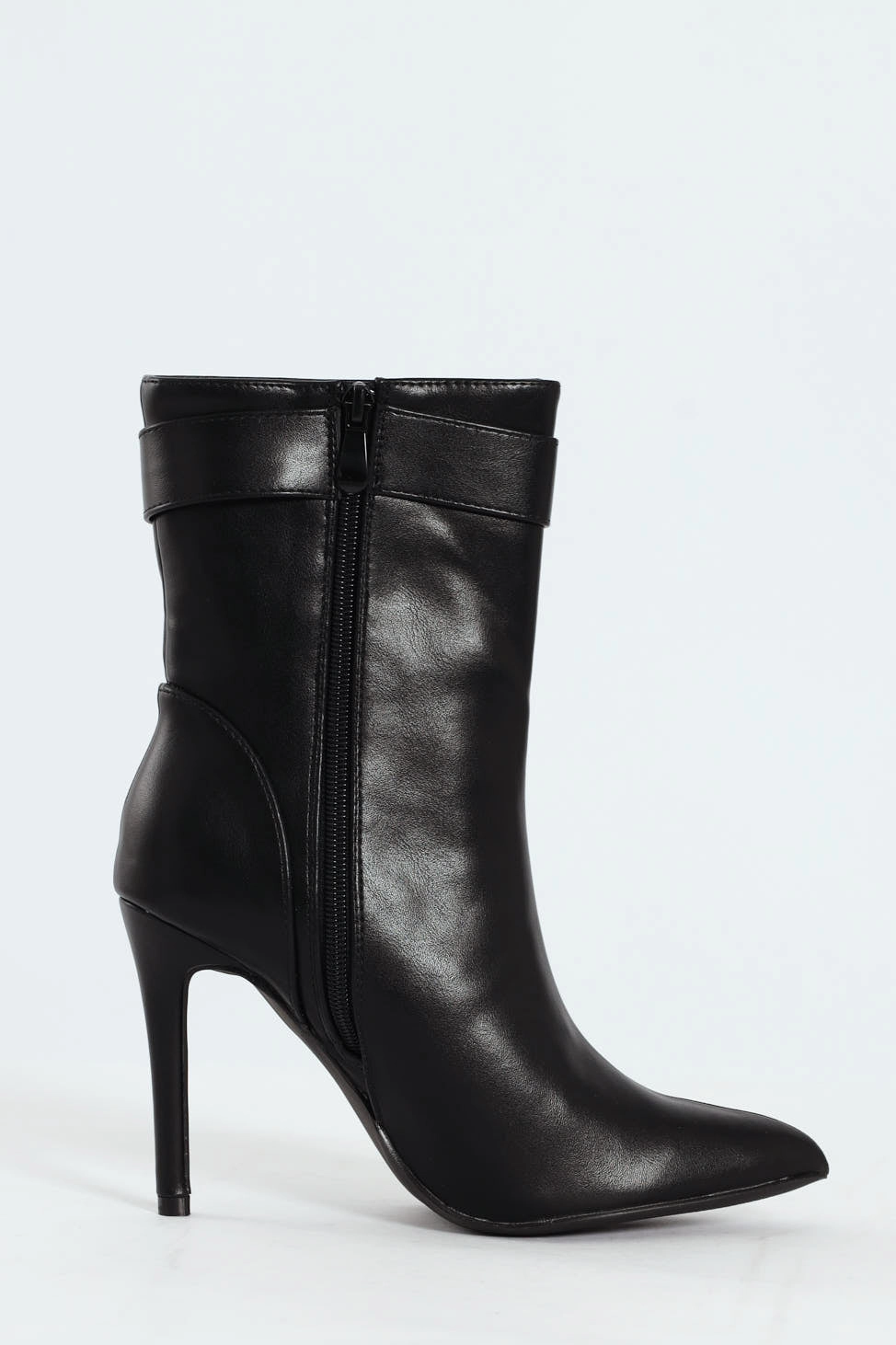 Boss 20 Buckle Stiletto Ankle Boot - Black