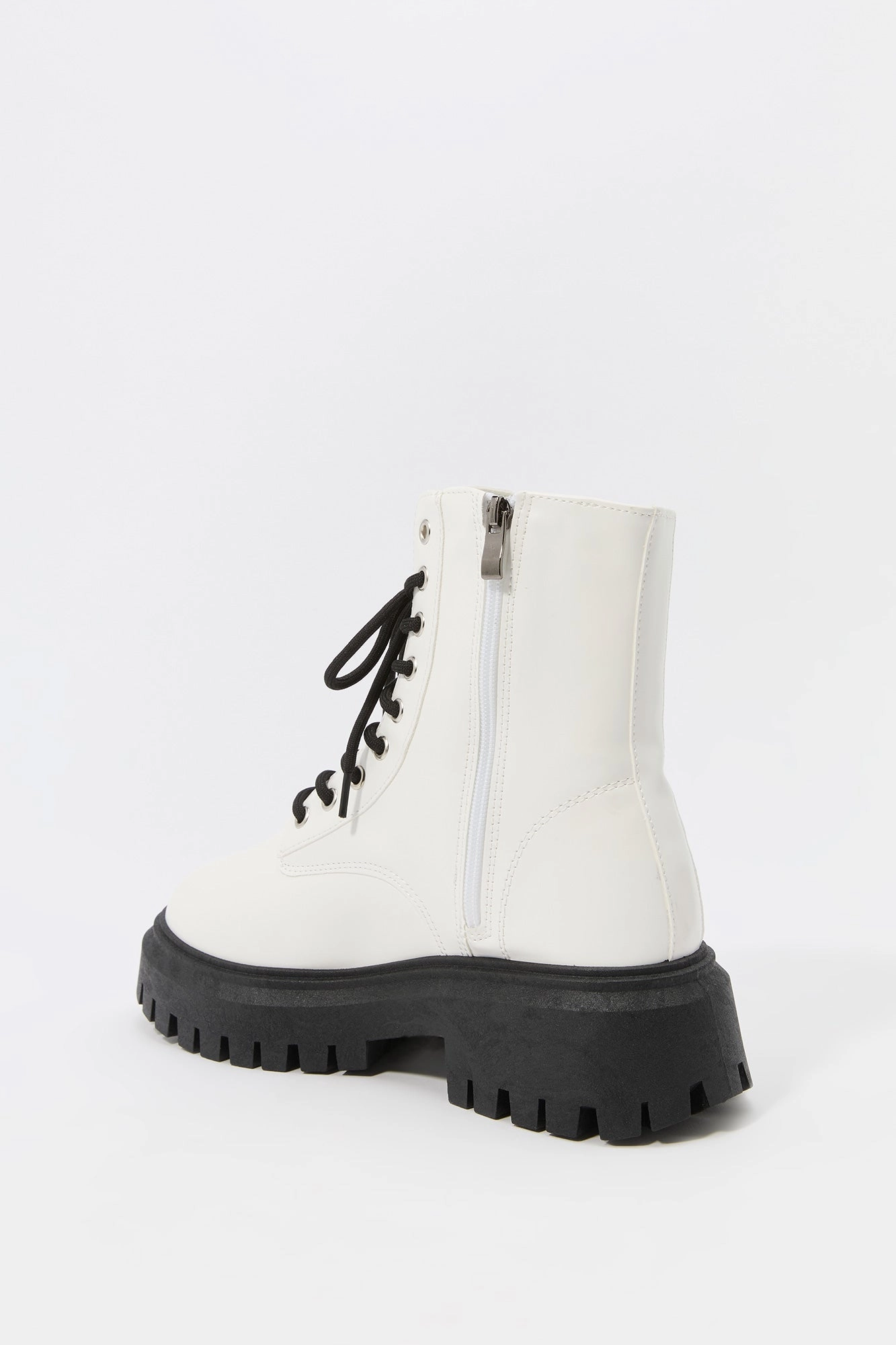 Bottes en similicuir à talon plateforme