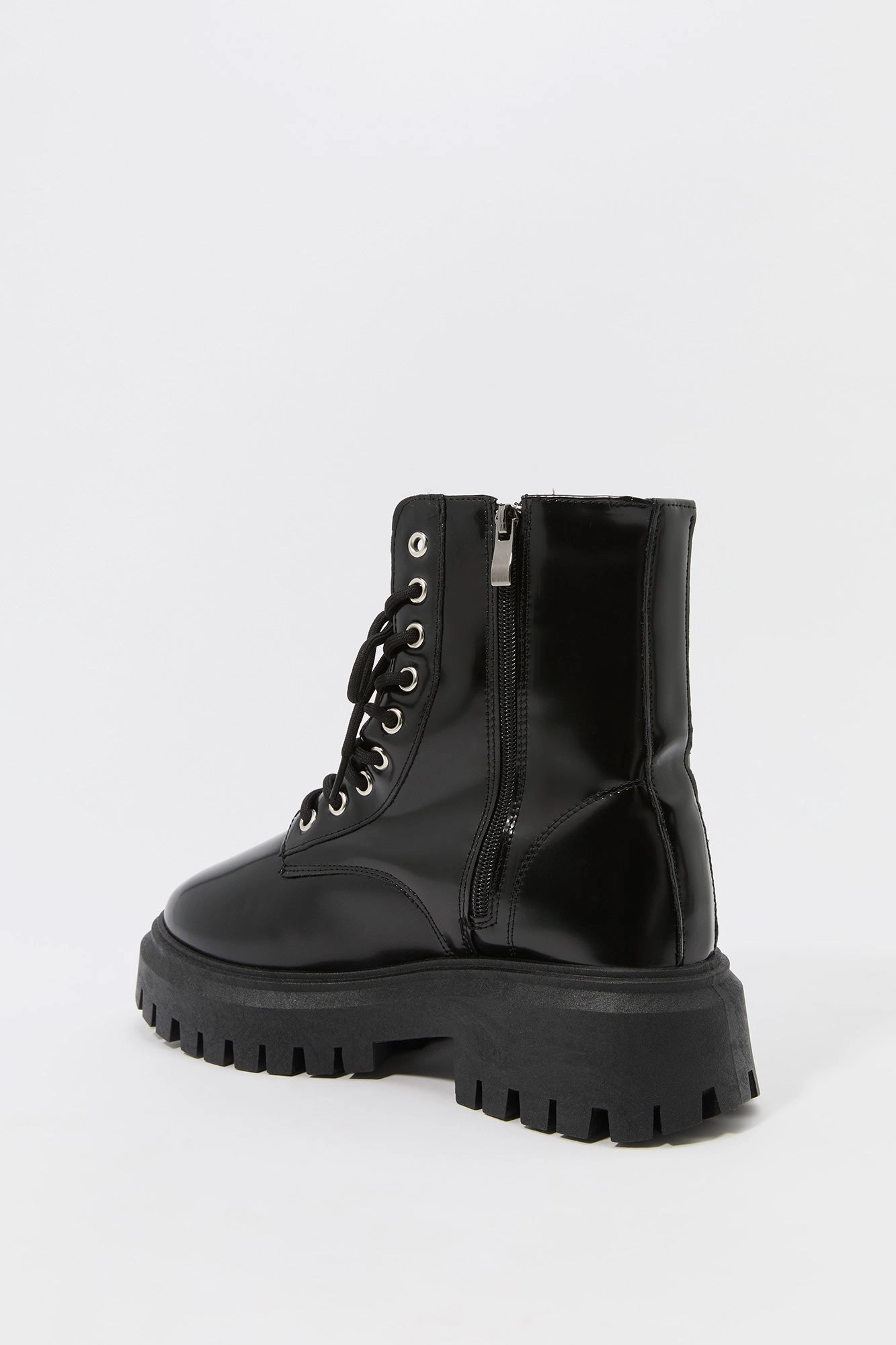 Bottes en similicuir à talon plateforme