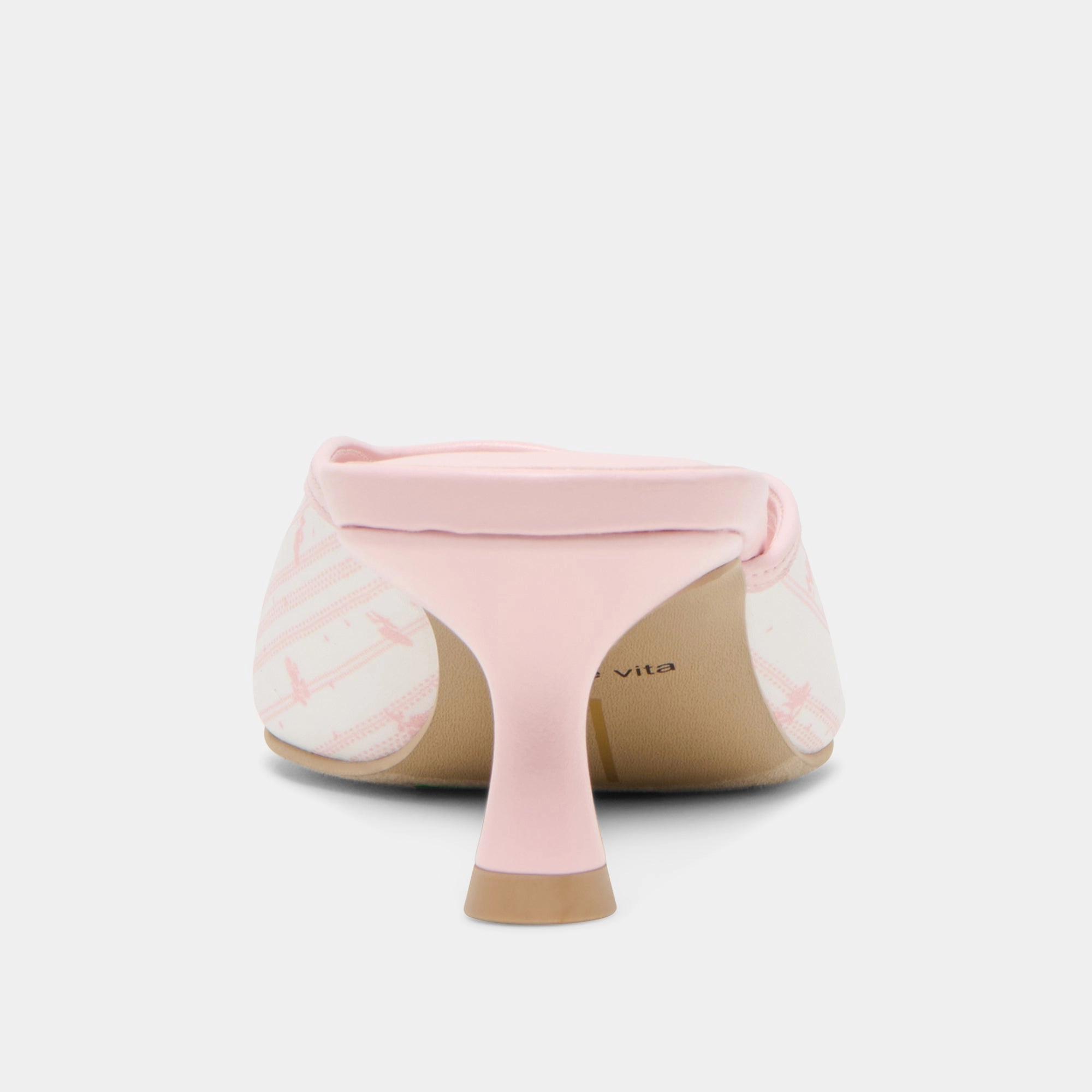 CLEO X BYRDIE GOLF WIDE HEELS PINK FLORAL SATIN