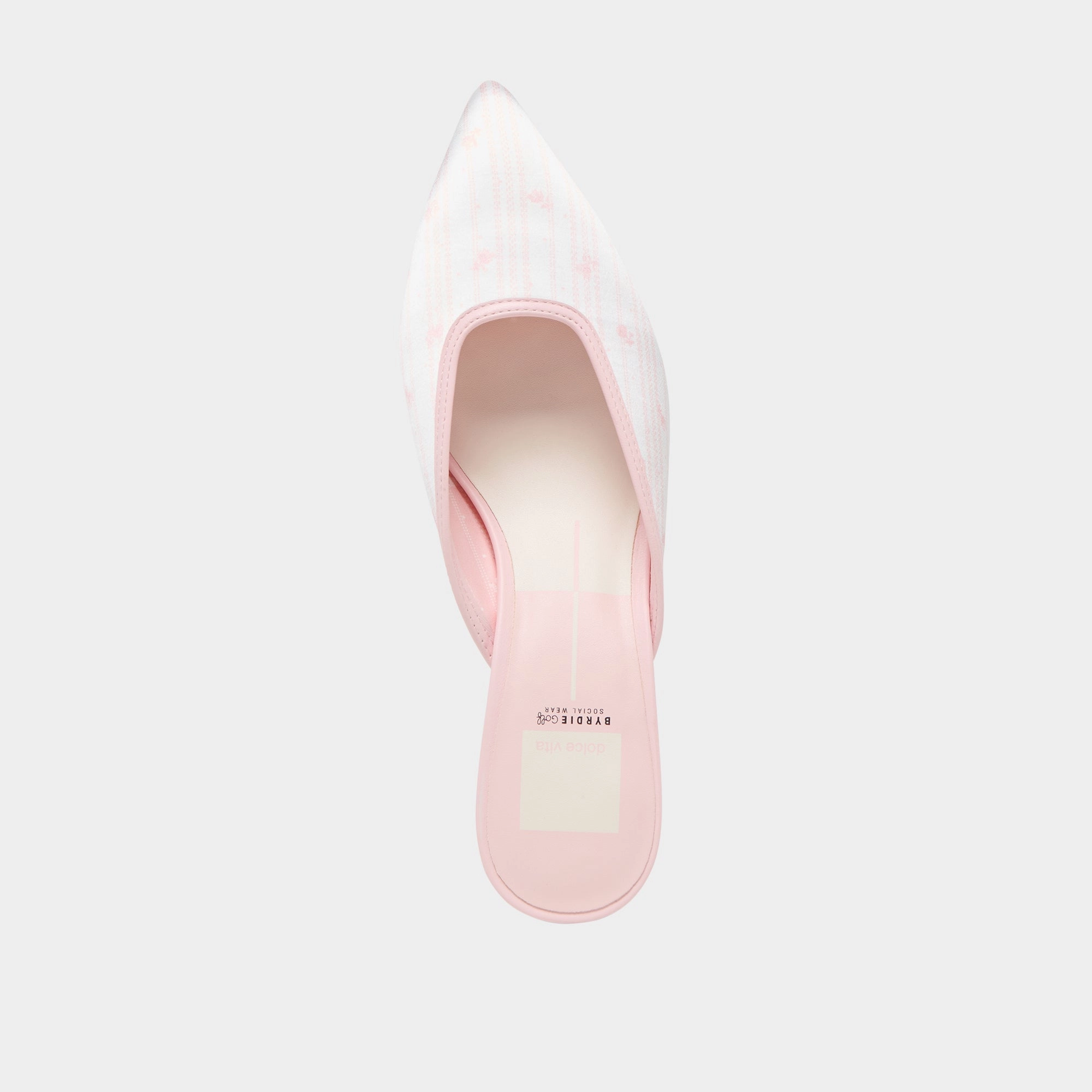 CLEO X BYRDIE GOLF WIDE HEELS PINK FLORAL SATIN