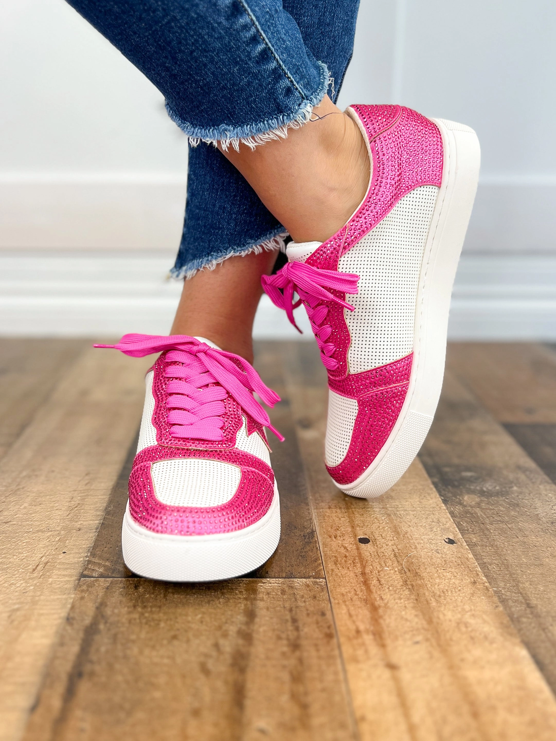 Corkys Legendary Tennis Shoes in Fuchsia Crystals