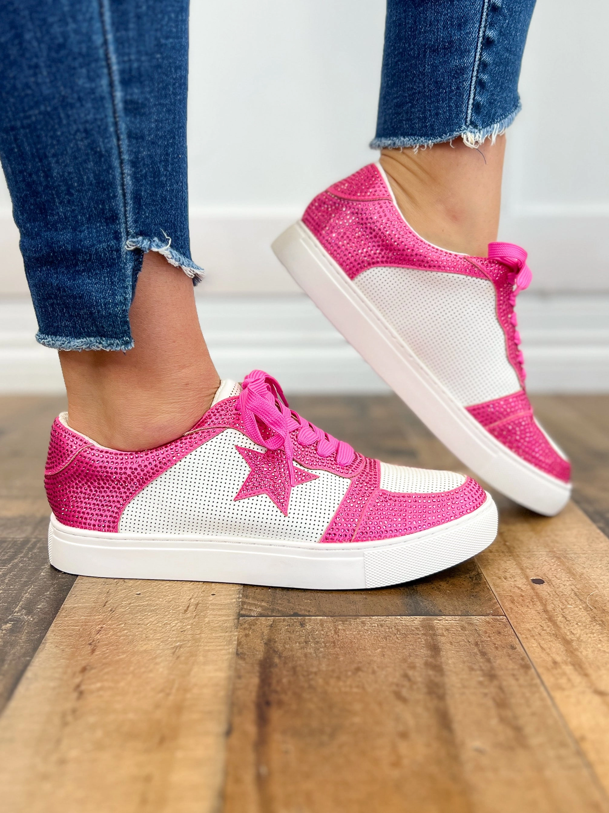 Corkys Legendary Tennis Shoes in Fuchsia Crystals