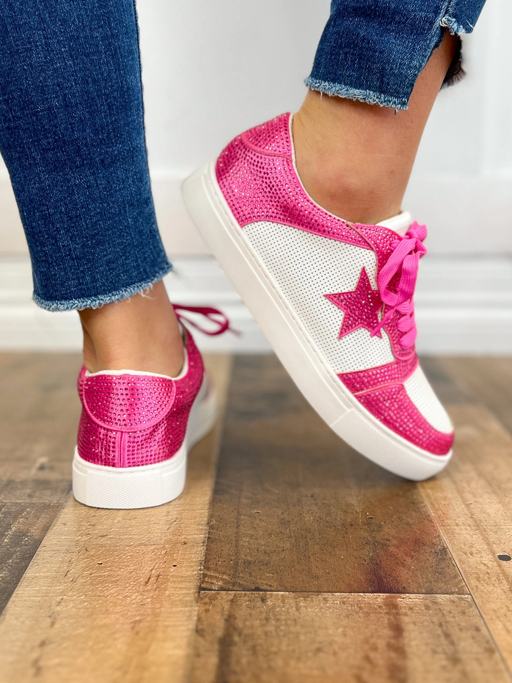 Corkys Legendary Tennis Shoes in Fuchsia Crystals