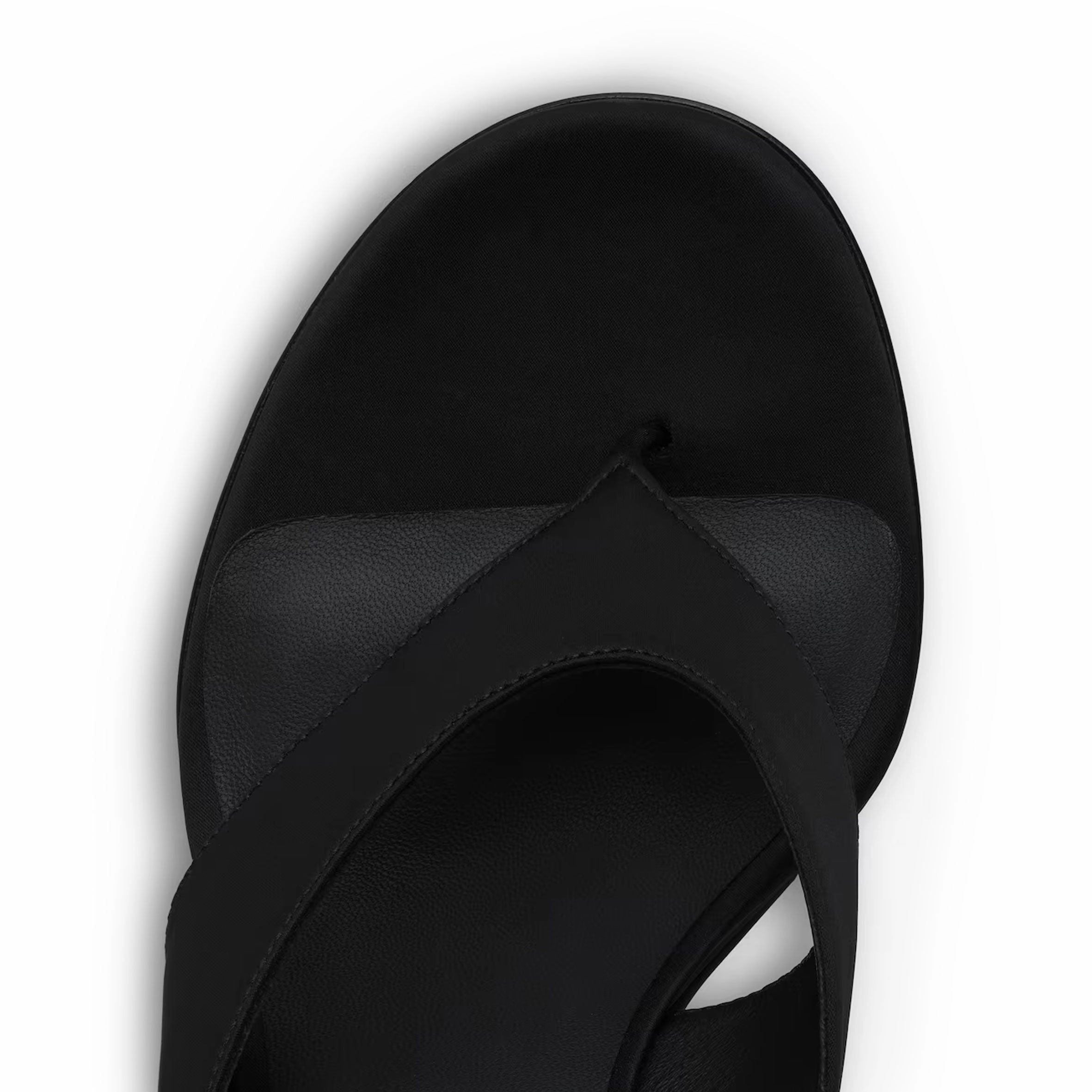 Cube 75 Thong Wedge Satin, Black