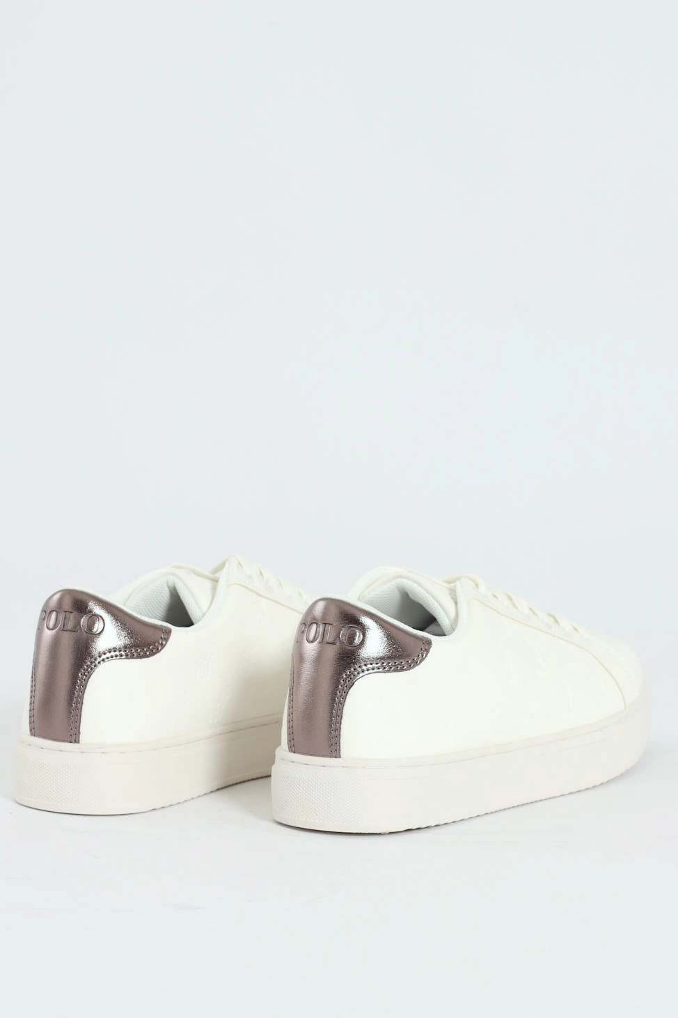 Debossed Monogram Lace Up Sneaker - White