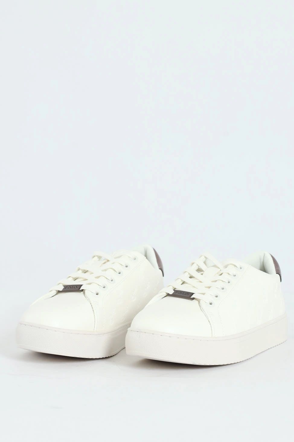 Debossed Monogram Lace Up Sneaker - White