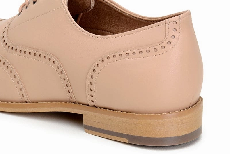 Elena Women's Vegan Leather Oxford Shoes | Beige