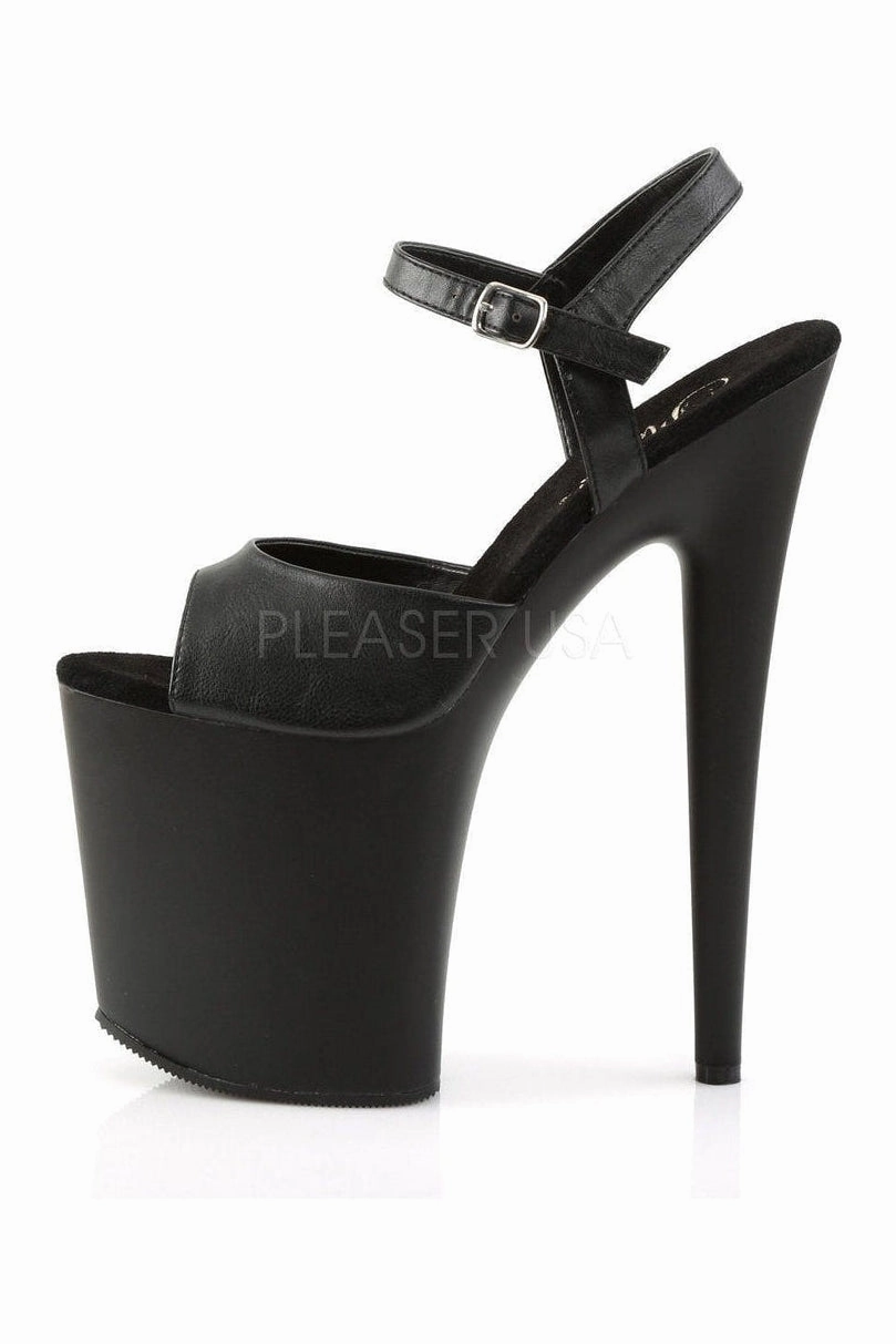 FLAMINGO-809 Platform Sandal  | Black Faux Leather
