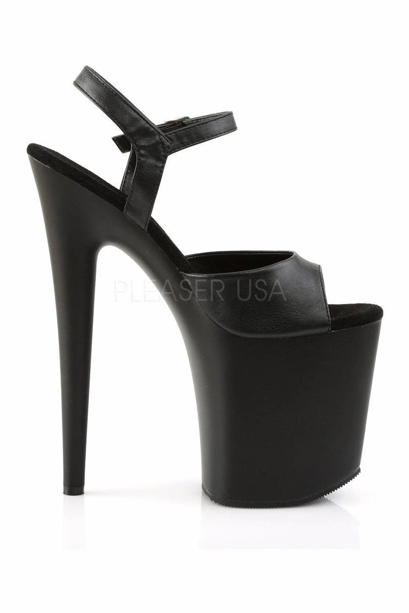 FLAMINGO-809 Platform Sandal  | Black Faux Leather