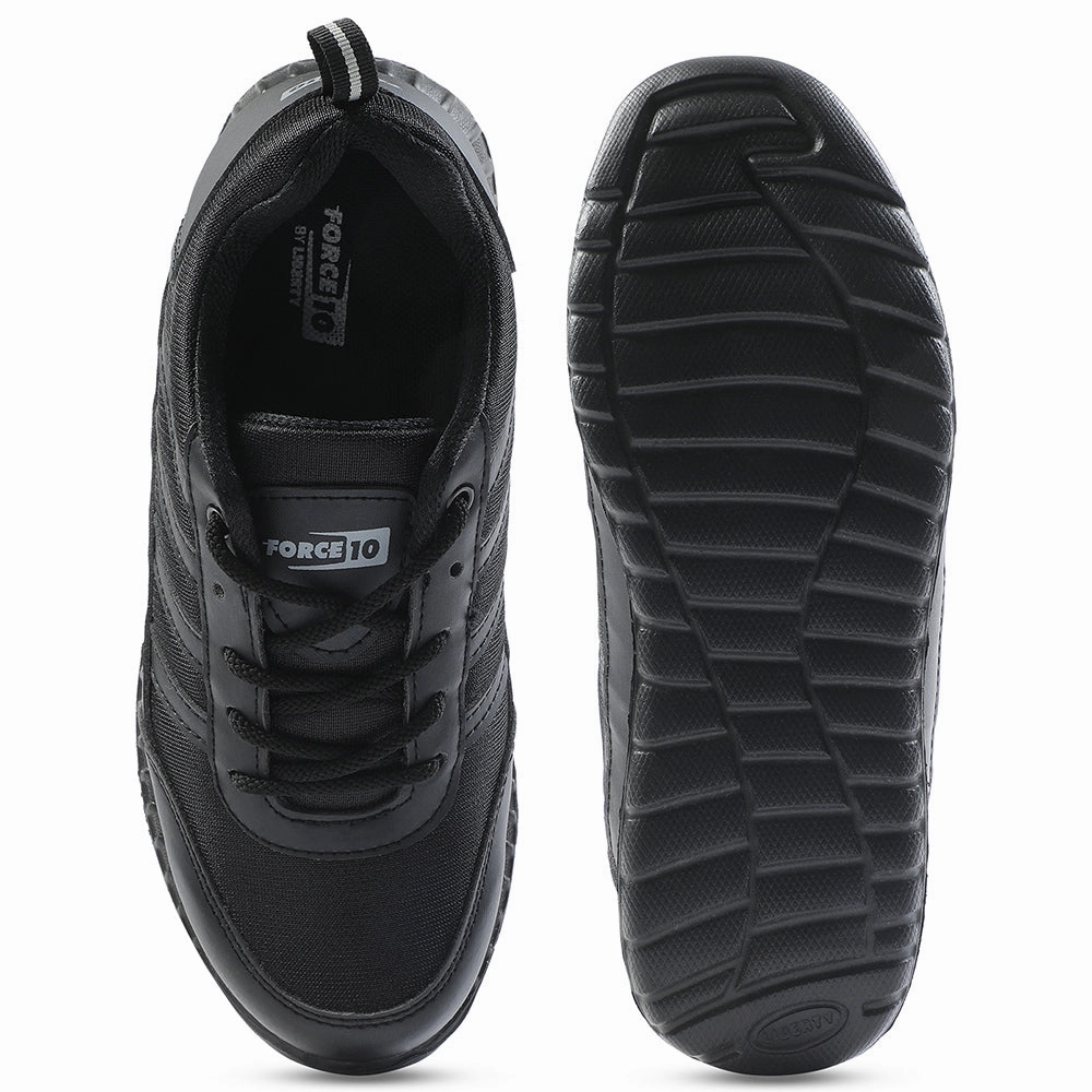 Force10 Black Lacing Uniform School Shoes For Kids 9906-90SL By Liberty