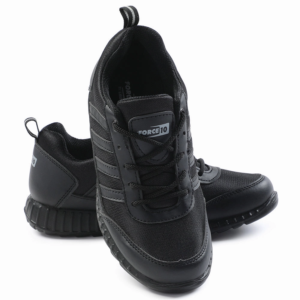 Force10 Black Lacing Uniform School Shoes For Kids 9906-90SL By Liberty
