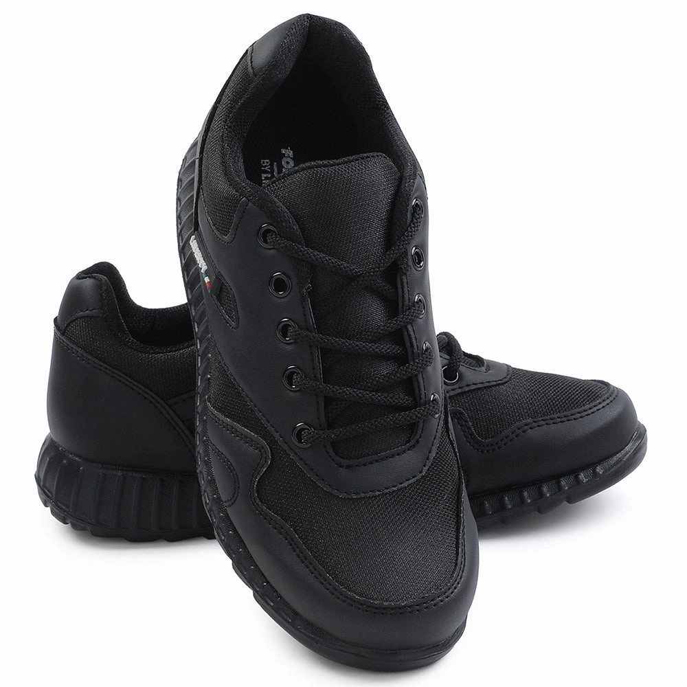 Force 10 Black Lacing Uniform School Shoes For Kids 9906-90GN By Liberty