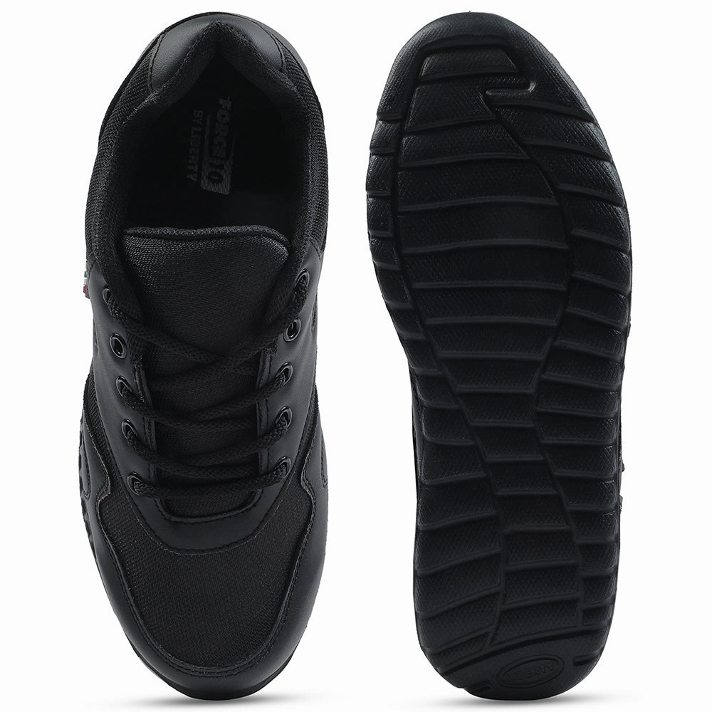 Force 10 Black Lacing Uniform School Shoes For Kids 9906-90GN By Liberty