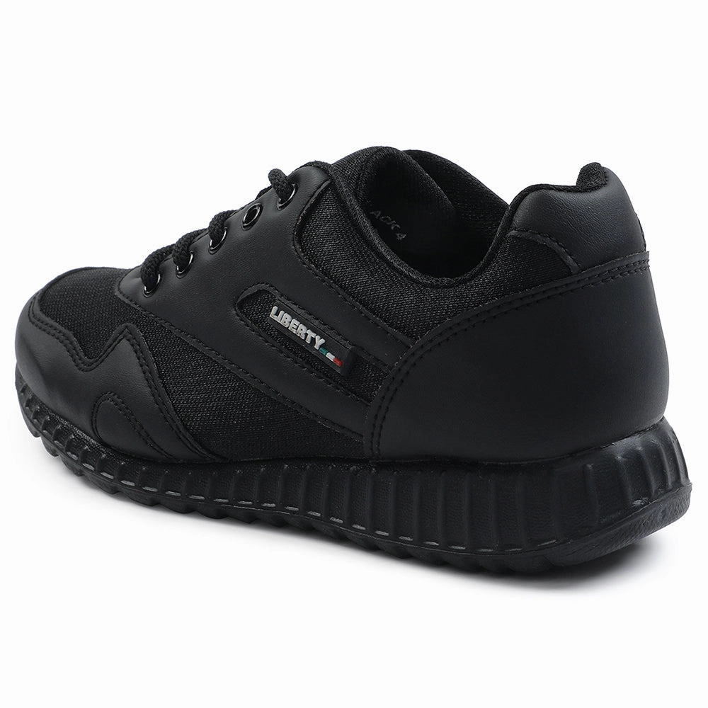 Force 10 Black Lacing Uniform School Shoes For Kids 9906-90GN By Liberty