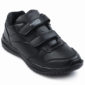 Force 10 Black Non Lacing Uniform School Shoes For Kids SKOLPRO-V By Liberty