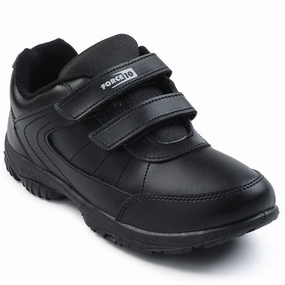 Force 10 Black Velcro Uniform School Shoes For Kids SCHZONE-DV By Liberty
