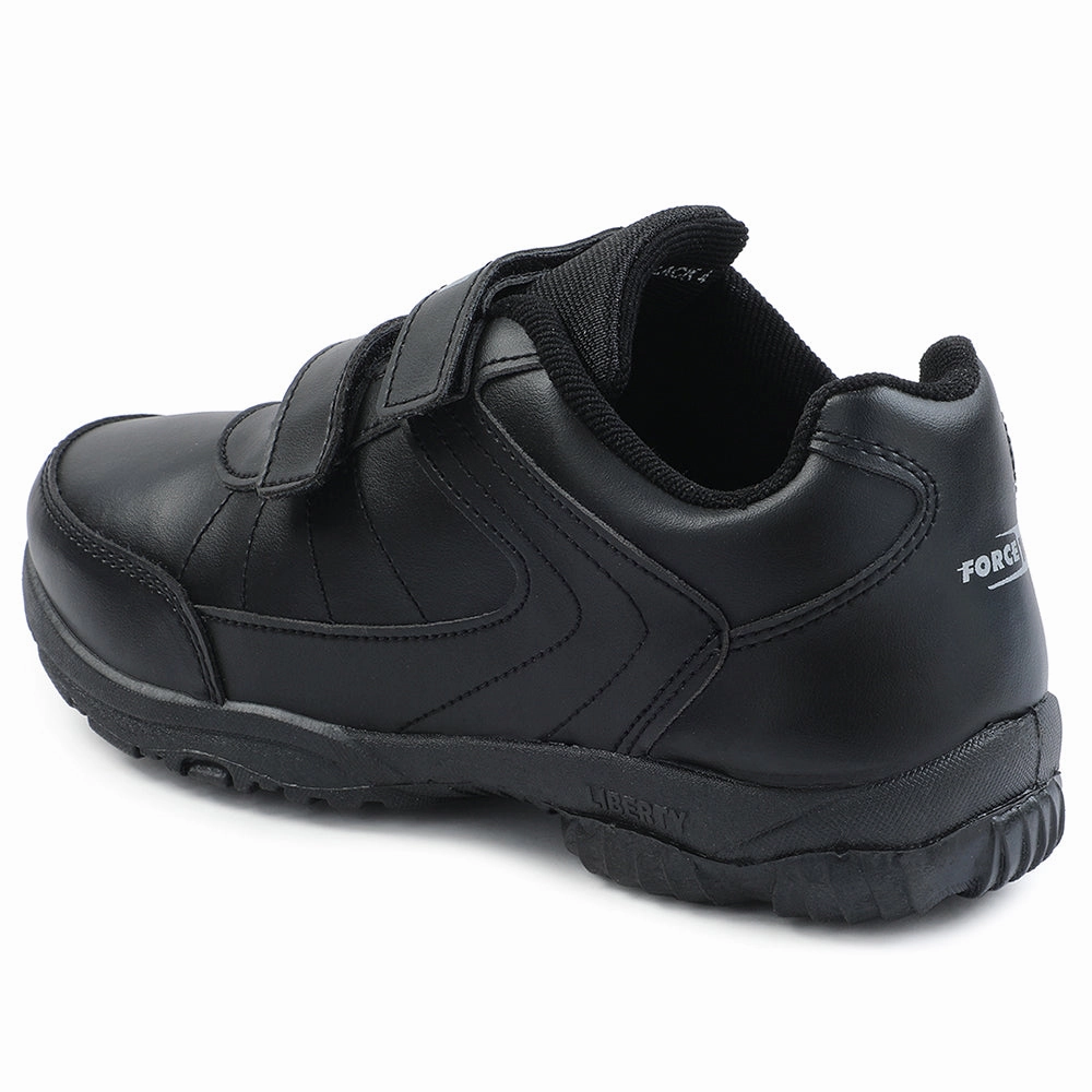 Force 10 Black Velcro Uniform School Shoes For Kids SCHZONE-DV By Liberty
