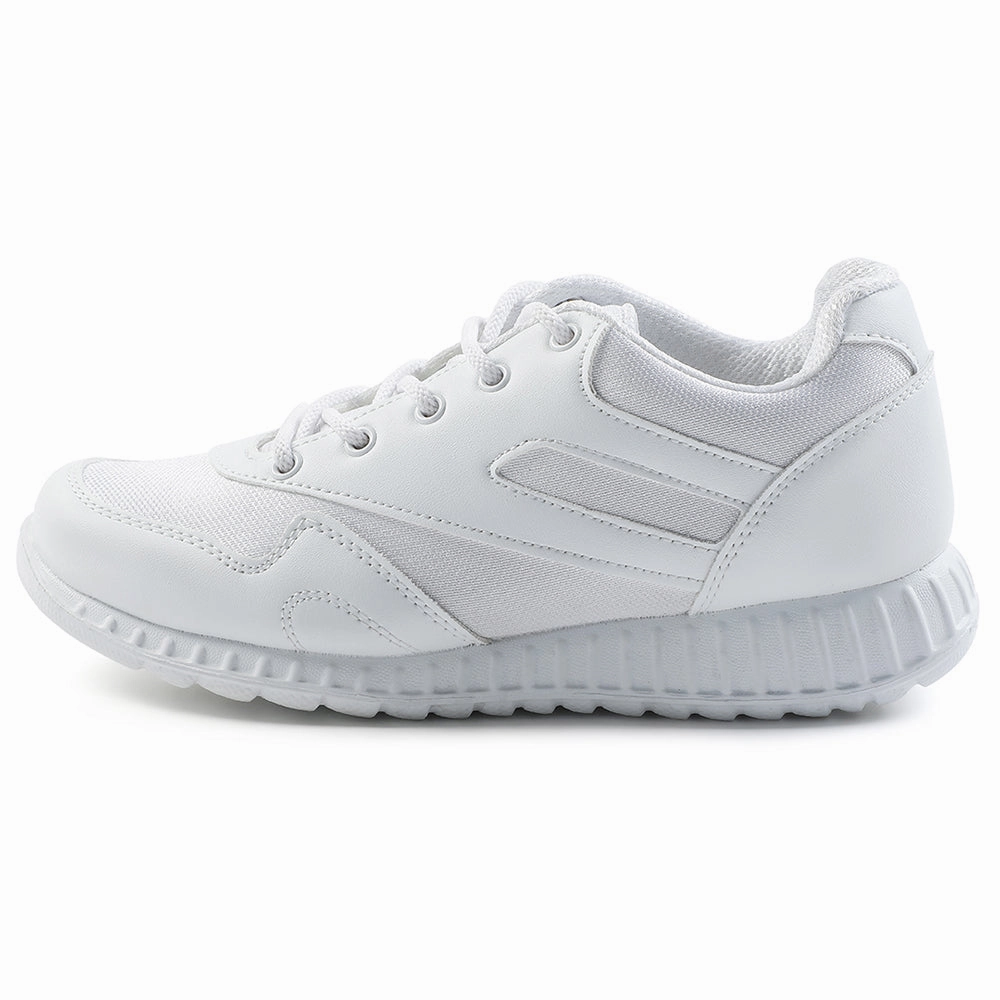 Force 10 White Lacing Uniform School Shoes For Kids 9906-90GN By Liberty