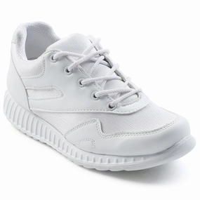 Force 10 White Lacing Uniform School Shoes For Kids 9906-90GN By Liberty