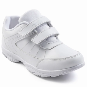 Force 10 White Velcro Uniform School Shoes For Kids SCHZONE-DV By Liberty
